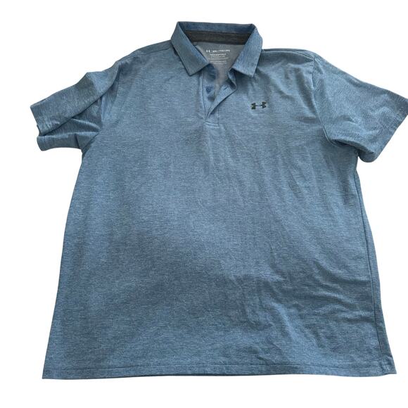 Under Armour Men's Playoff Polo Shirt - XXL - Heather Blue - Picture 1 of 6